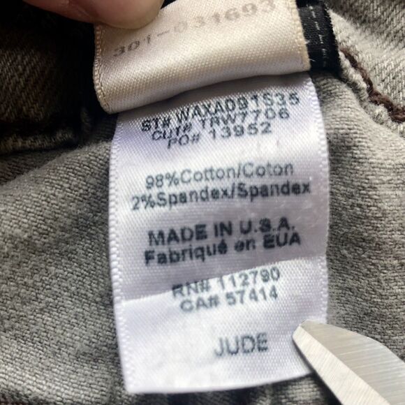 True Religion Jeans 26 Jude Sand Drifter Gray Leopard Print Skinny Low Rise - Picture 14 of 14